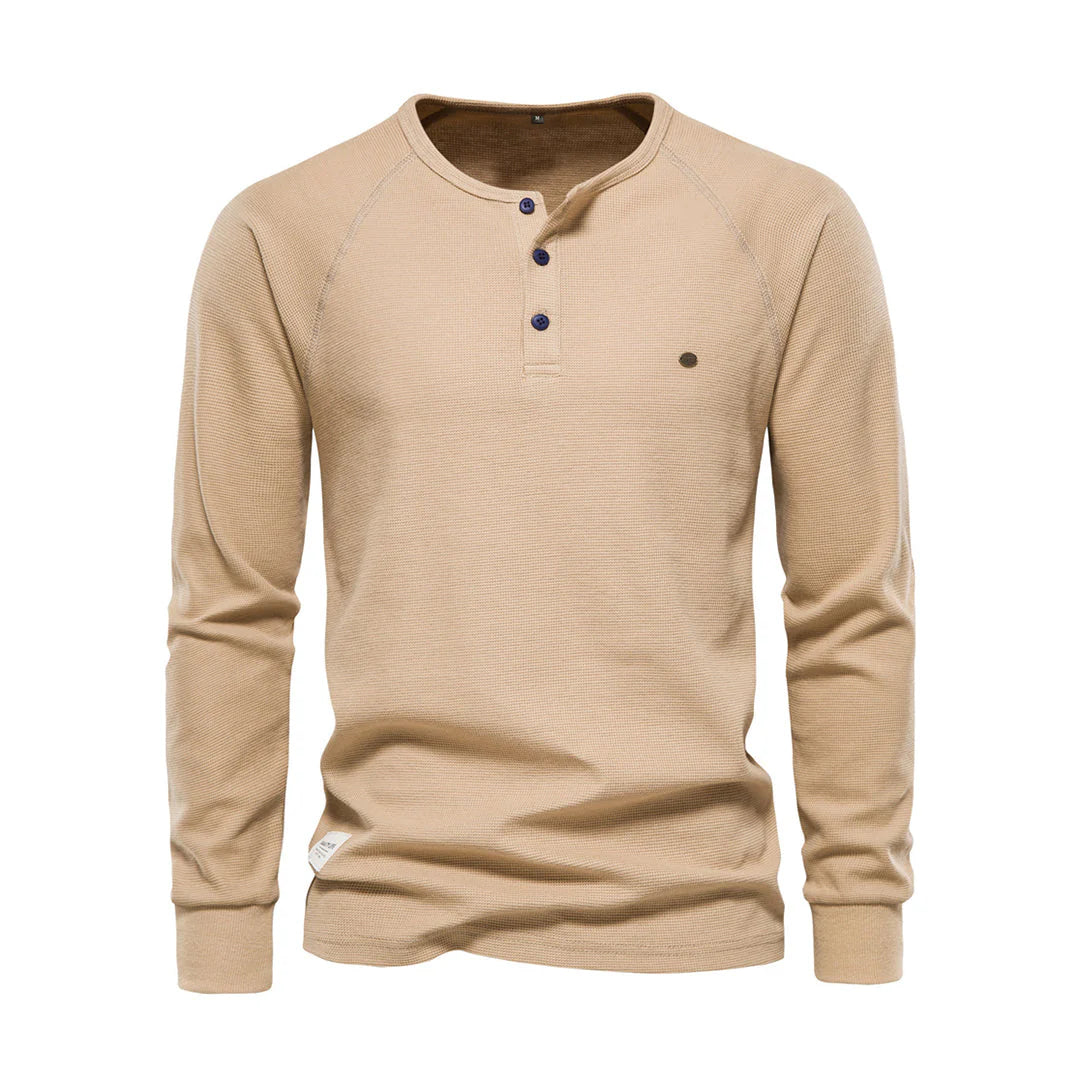 Breathable Long Sleeve Shirt for Men | Casual Fit | Khaki
