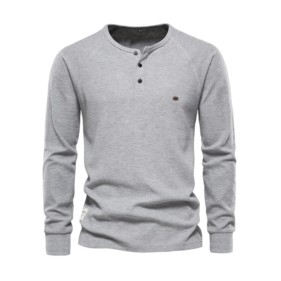 Breathable Long Sleeve Shirt for Men | Casual Fit | Light Gray