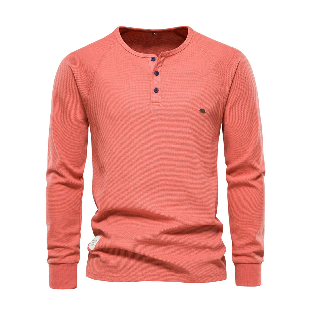 Breathable Long Sleeve Shirt for Men | Casual Fit | Orange