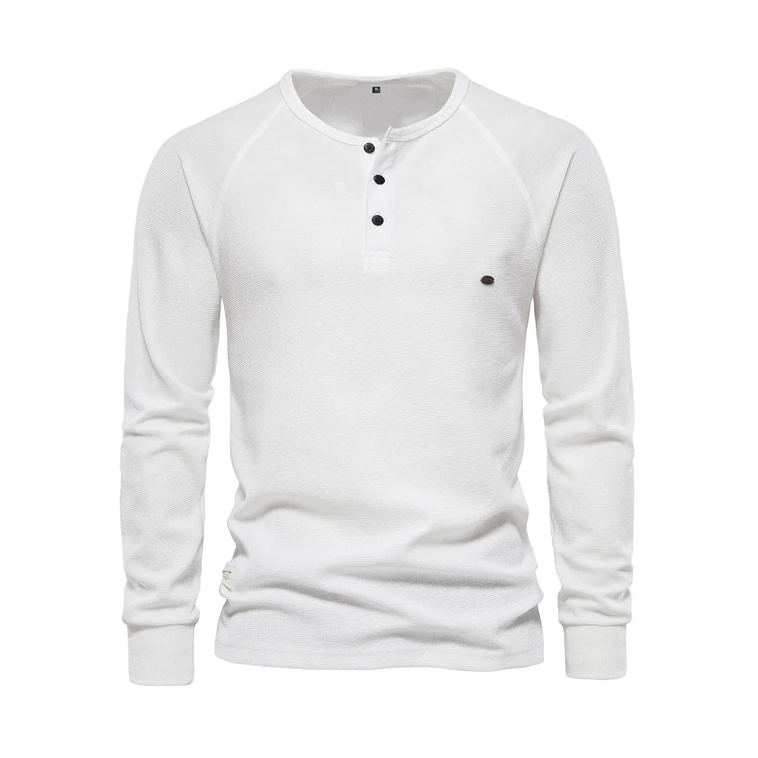 Breathable Long Sleeve Shirt for Men | Casual Fit | White