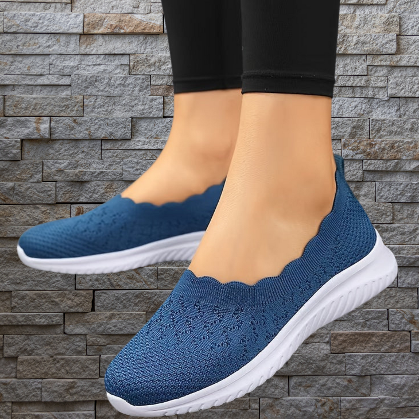 Breathable Mesh Slip-On Sneakers with Flexible Fit and Soft Insole | Blue