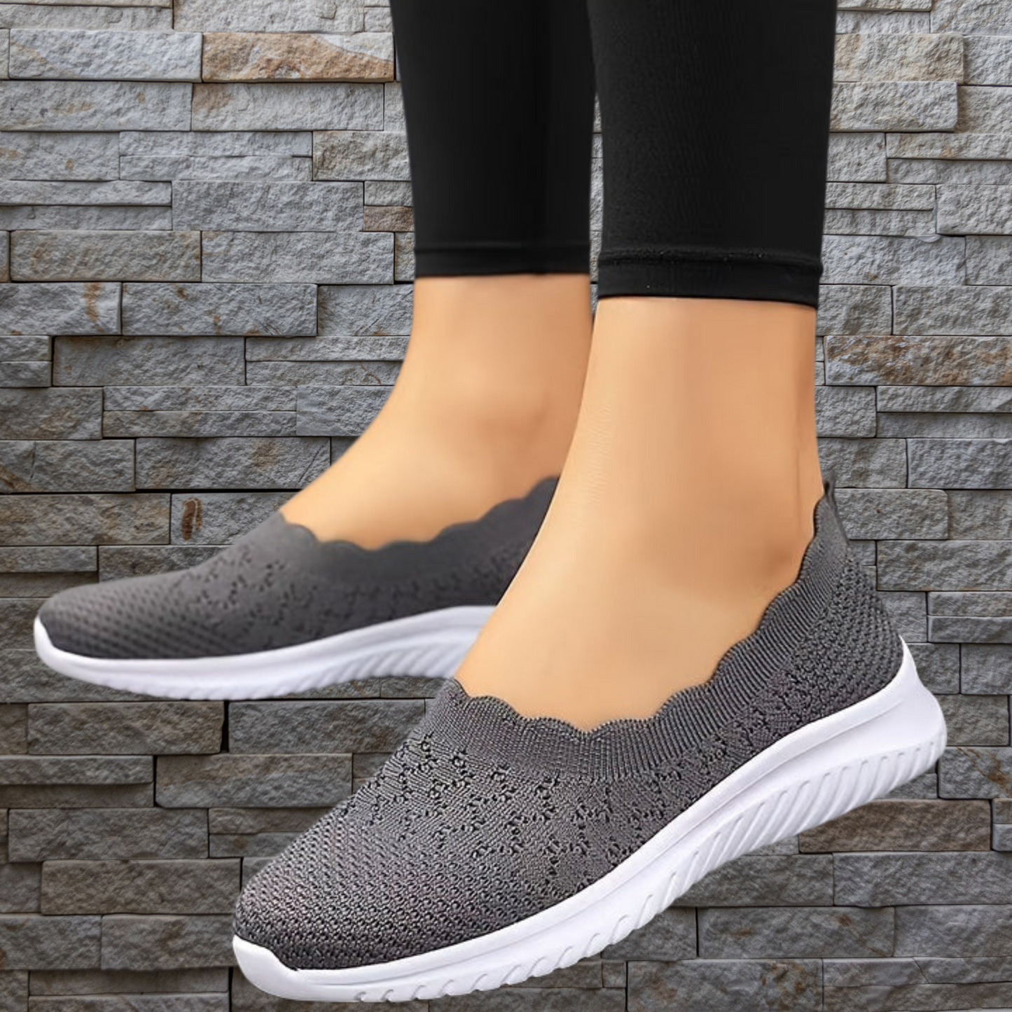 Breathable Mesh Slip-On Sneakers with Flexible Fit and Soft Insole | Gray