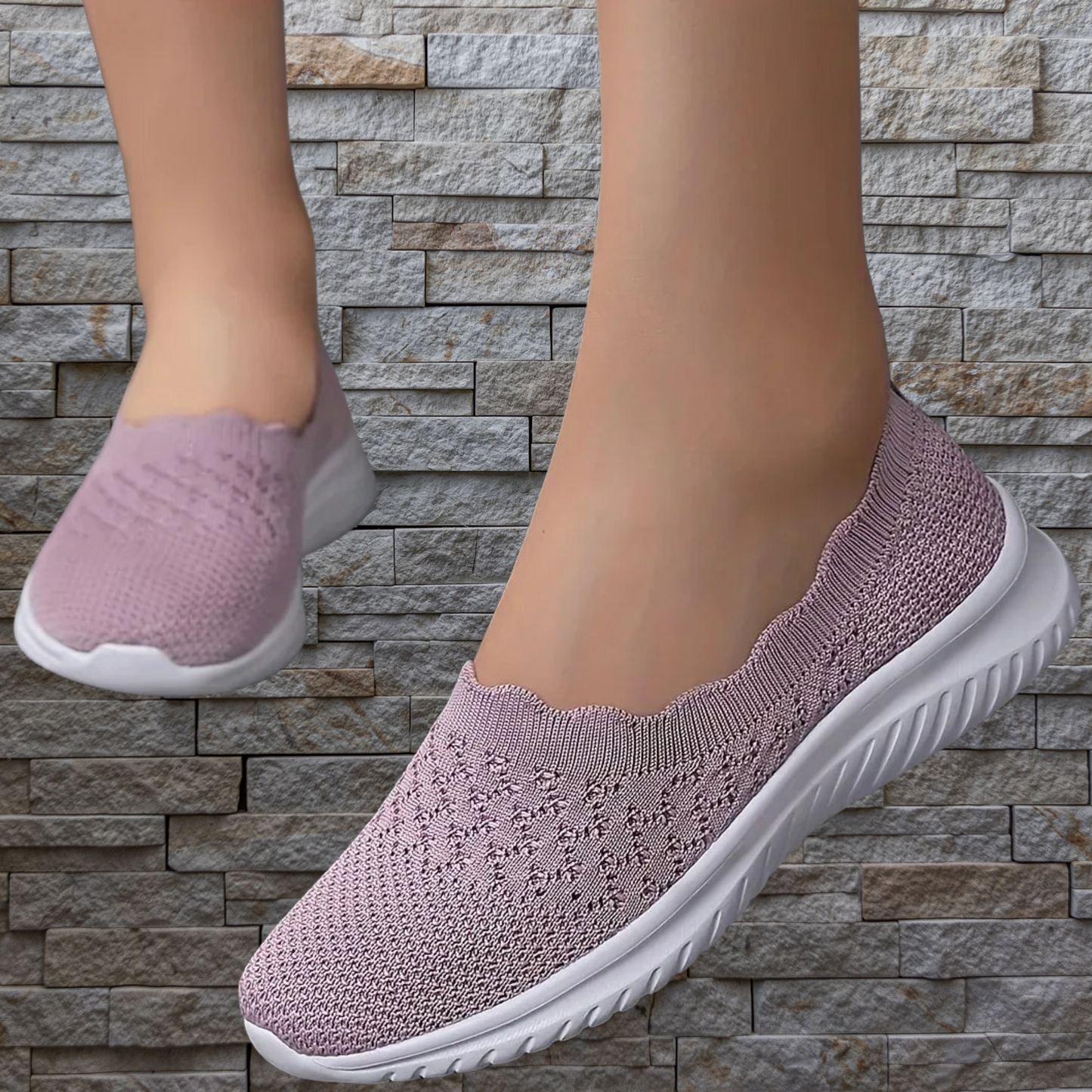 Breathable Mesh Slip-On Sneakers with Flexible Fit and Soft Insole | Pink