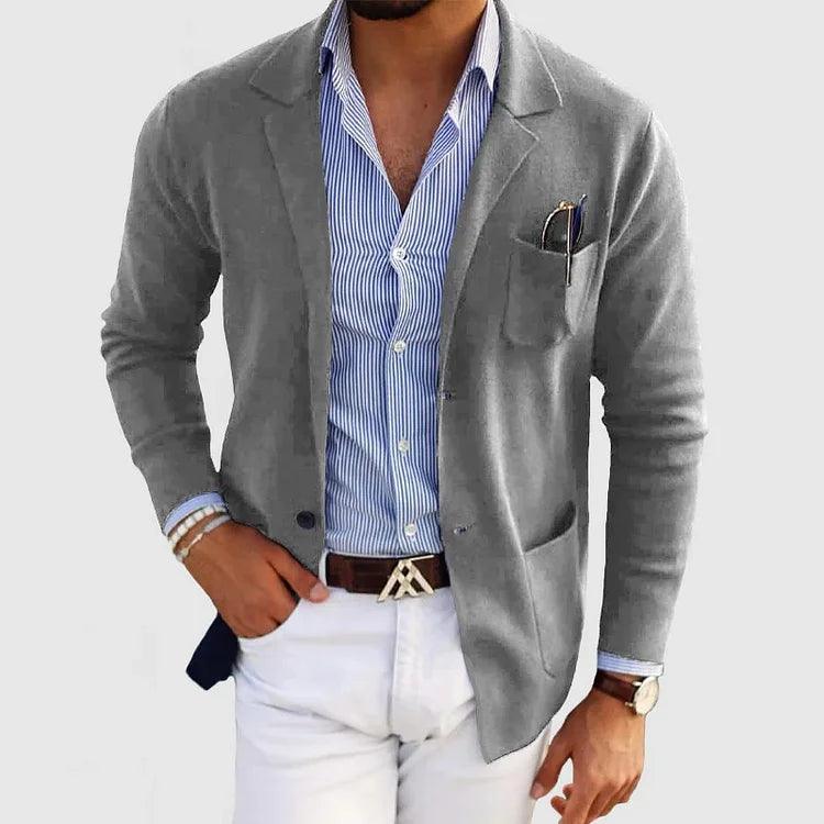 Cardigan for Men | Monochrome Design, Long Sleeves | Gray