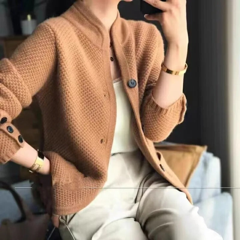 Cardigan for Women, Button Closure | Regular Fit | Brown