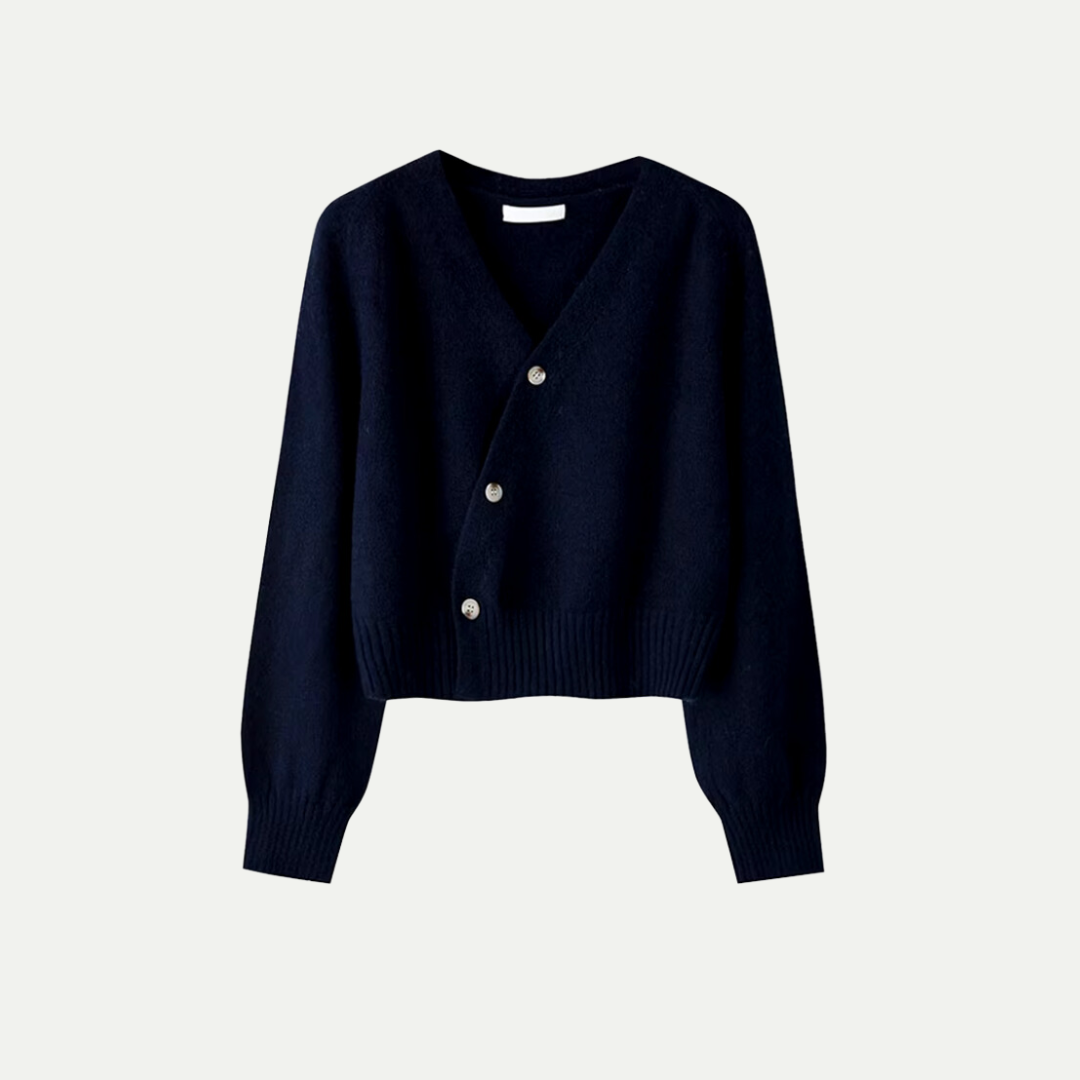 Cardigan for Women Oversized Skew Button Design | Navy blue