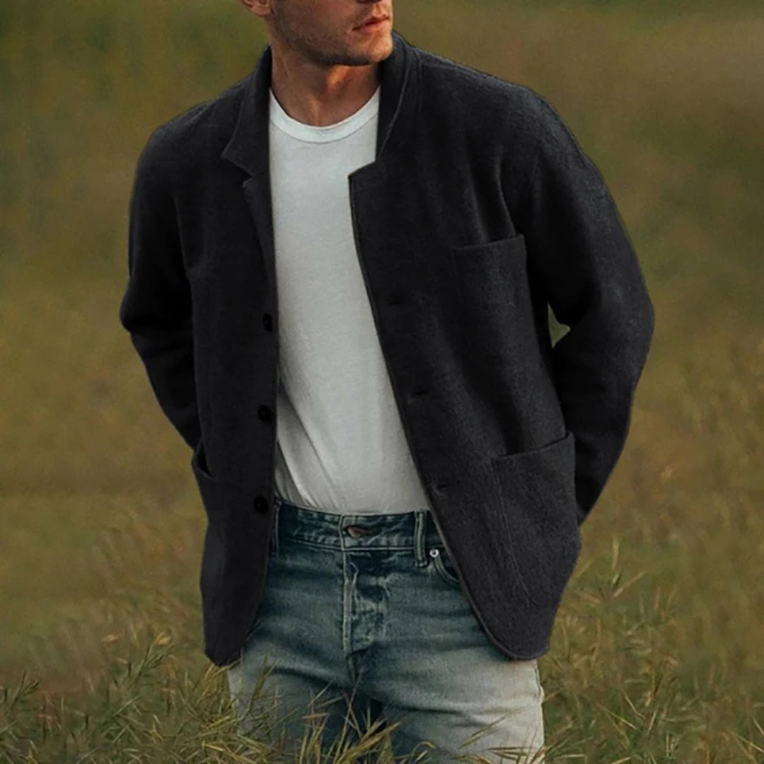 Cardigan for men, Functional Pockets | Casual Fit | Black