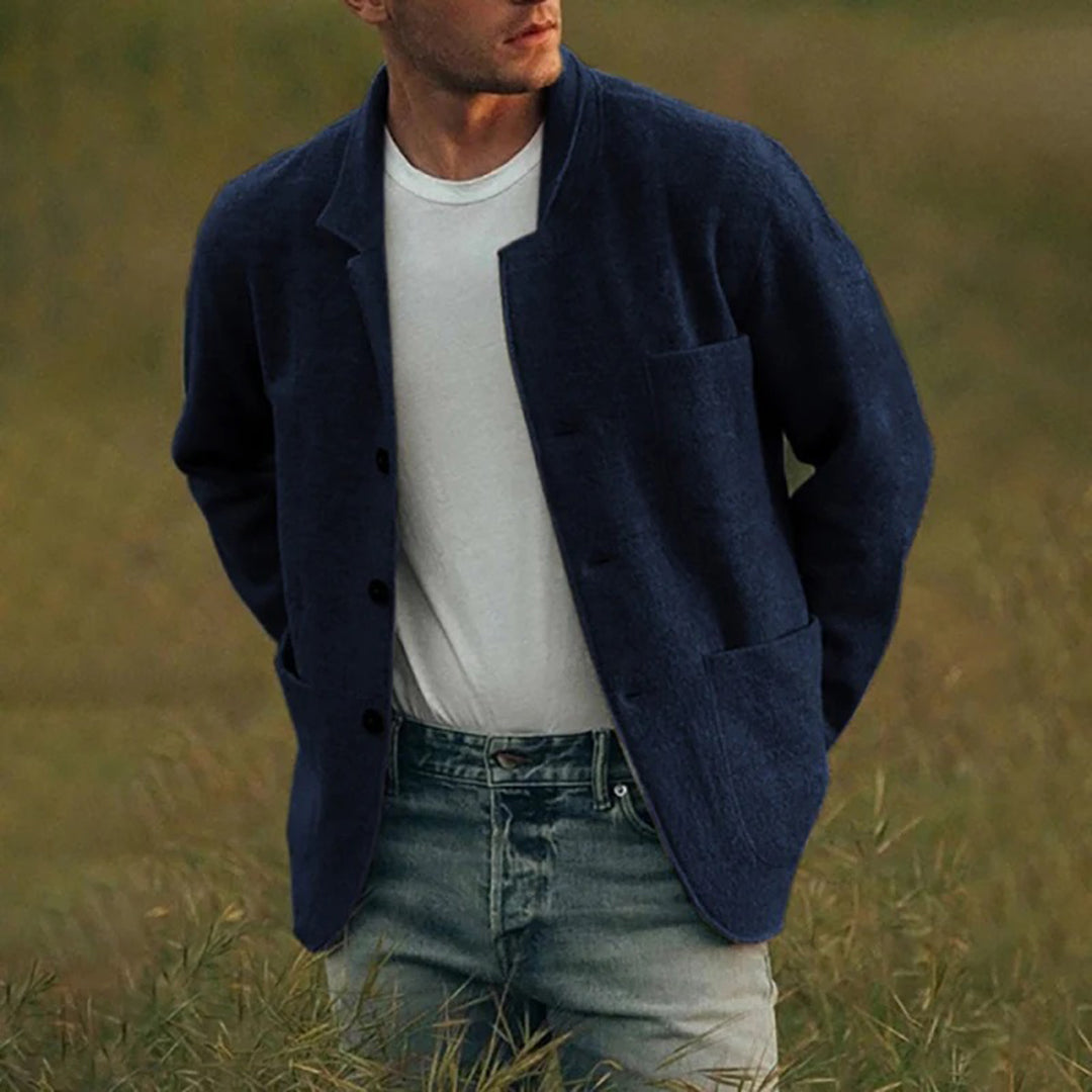 Cardigan for men, Functional Pockets | Casual Fit | Blue
