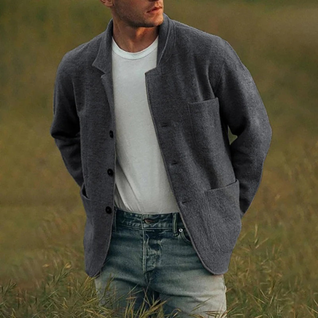 Cardigan for men, Functional Pockets | Casual Fit | Dark Gray