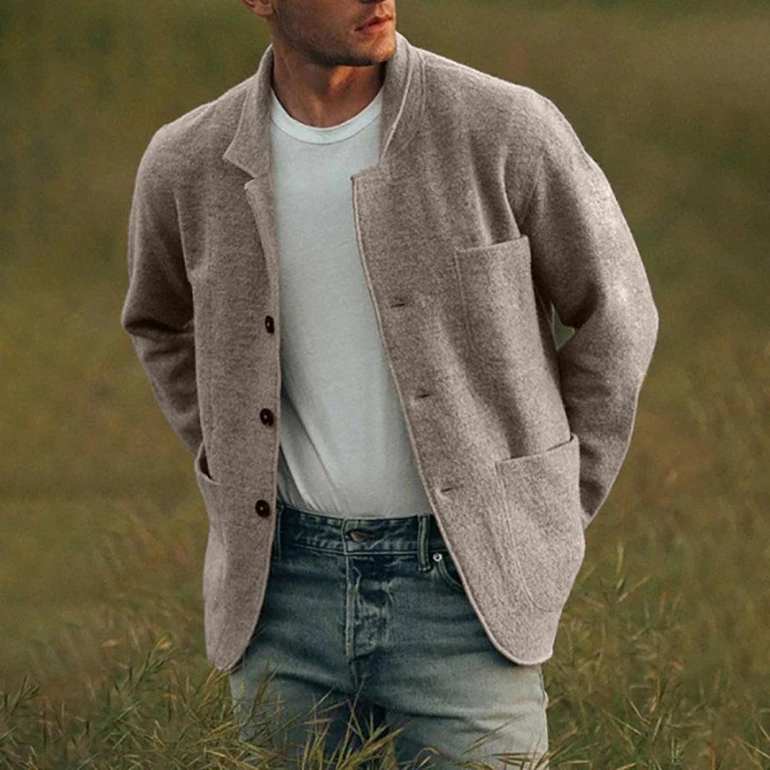Cardigan for men, Functional Pockets | Casual Fit | Light Gray