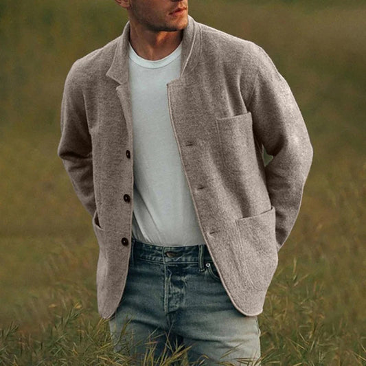 Cardigan for men, Functional Pockets | Casual Fit | Light Gray