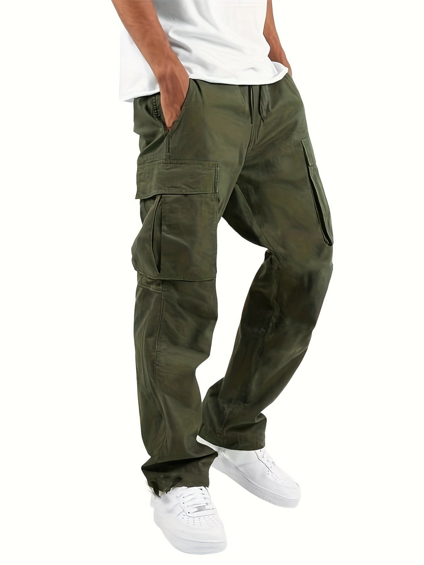 Cargo Pants for Men | Multiple Pockets | Army Green