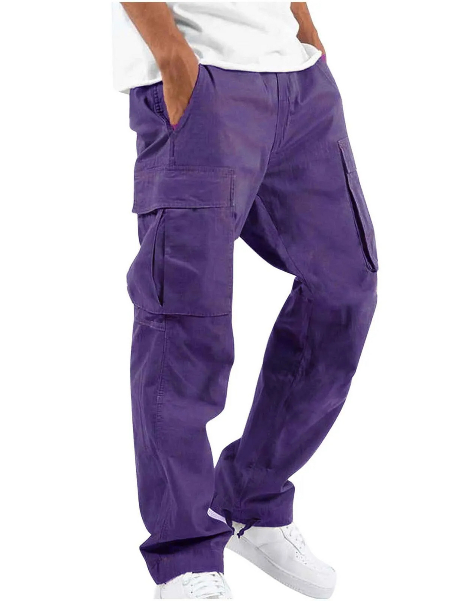 Cargo Pants for Men | Multiple Pockets | Purple