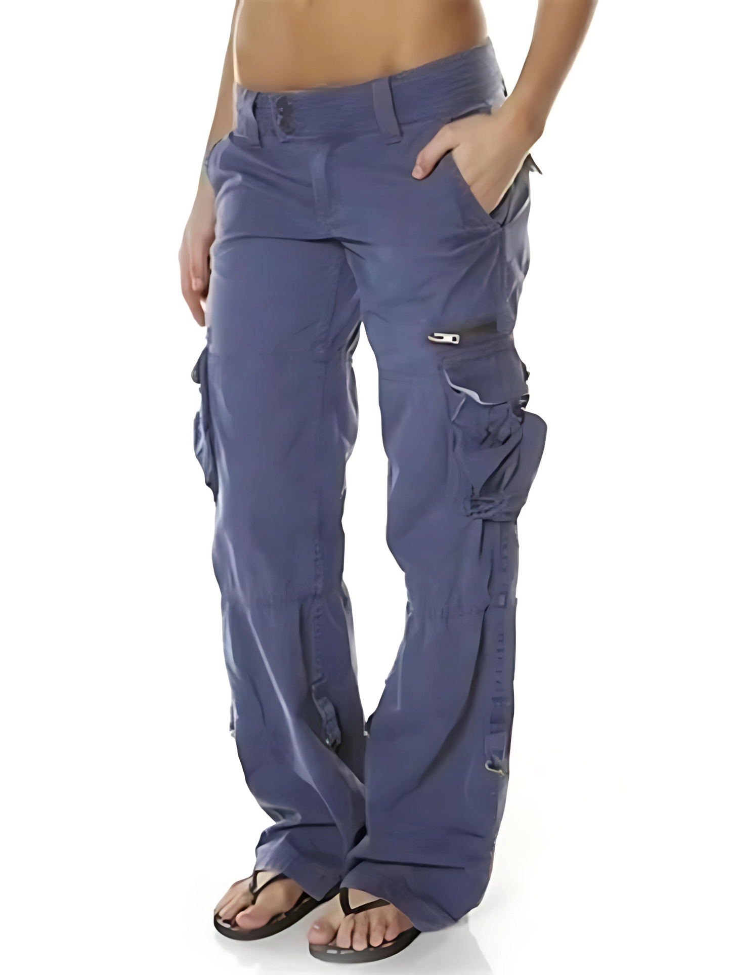 Cargo Pants for Women | Relaxed Fit with Pockets | Blue