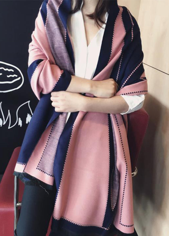 Cashmere Scarf for Men & Women | Generous Size | Navy Pink