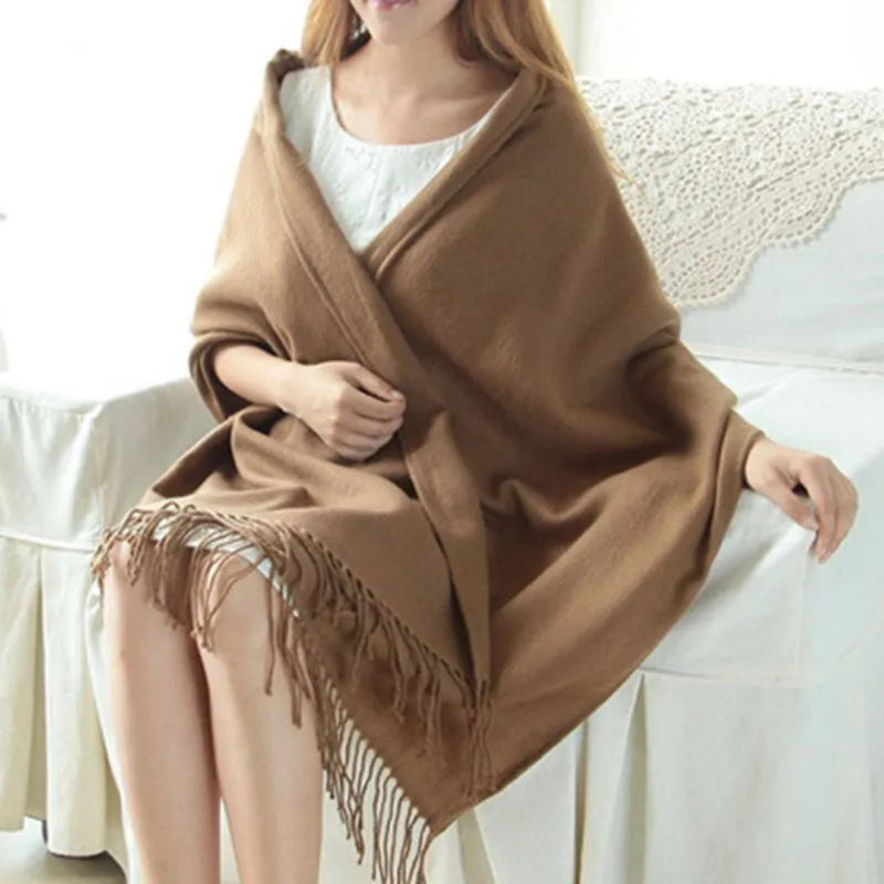 Cashmere Scarf for Women | Check Pattern | Winter | Brown