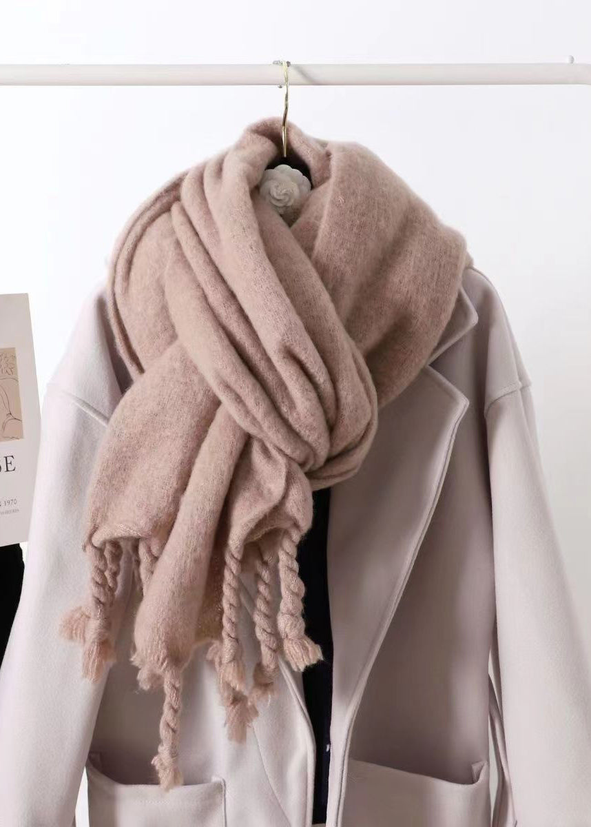 Cashmere Scarf for Women | Tasseled Design | Khaki