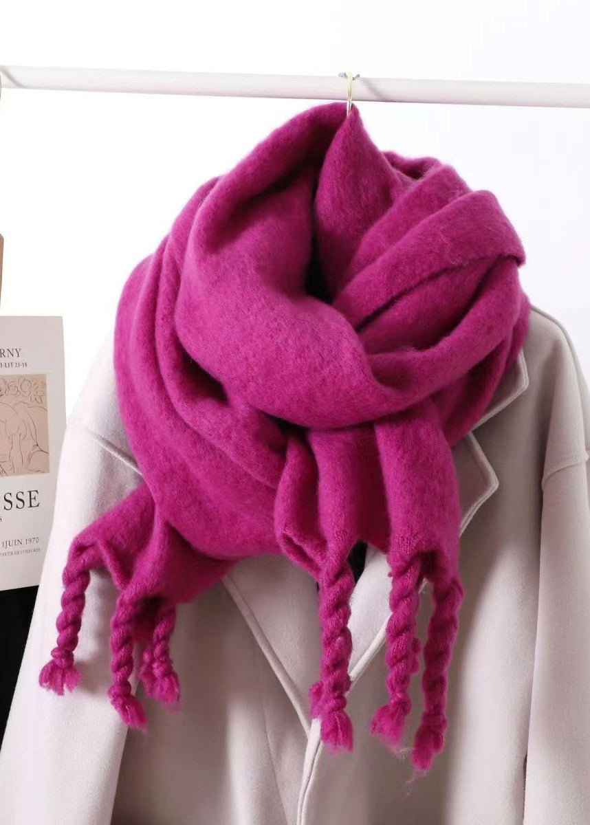 Cashmere Scarf for Women | Tasseled Design | Rose