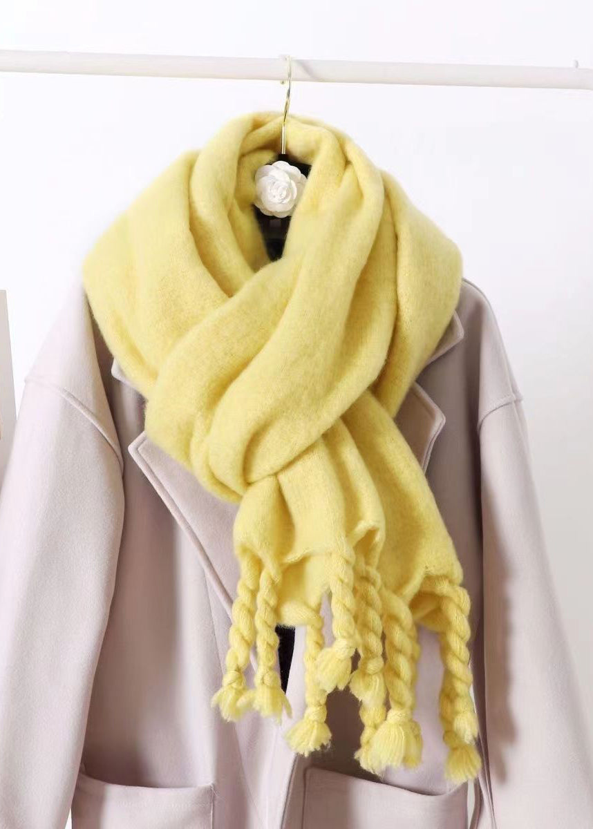 Cashmere Scarf for Women | Tasseled Design | Yellow