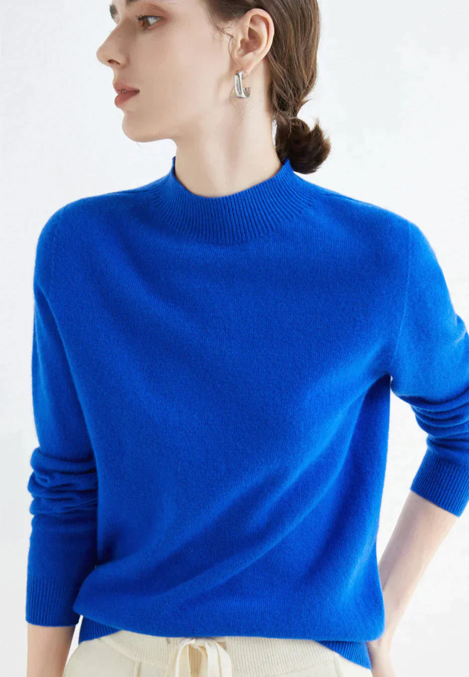 Cashmere Sweater Women | Cozy Fit, Long Sleeve | Blue