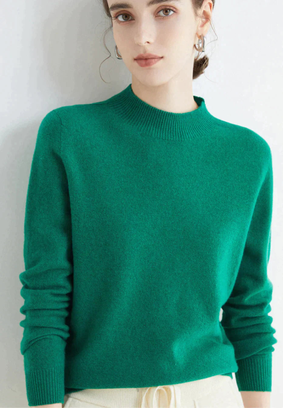 Cashmere Sweater Women | Cozy Fit, Long Sleeve | Green