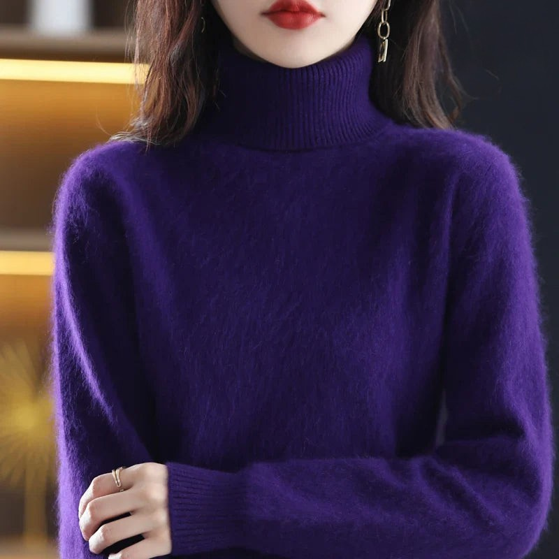 Cashmere Sweater Women | High Neck, Tailored Fit | Winter | Violet