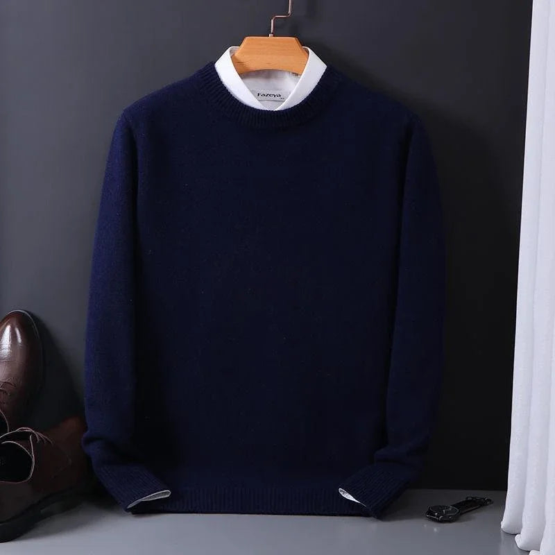 Cashmere Sweater for Men | Classic Fit | Navy Blue