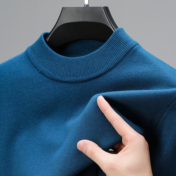 Cashmere Sweater for Men's | Elegant Hem, Tailored Fit | Blue