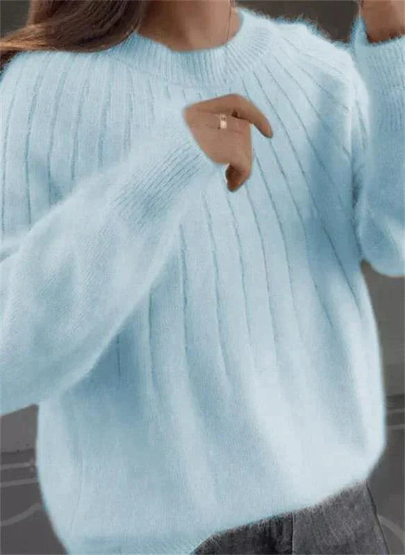 Cashmere Sweater for Women | Elegant Long Sleeve | Light Blue