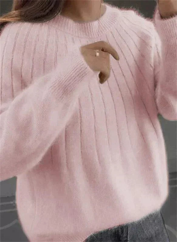 Cashmere Sweater for Women | Elegant Long Sleeve | Light Pink
