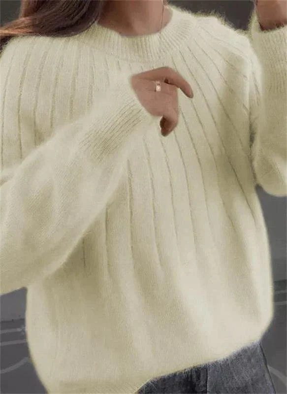 Cashmere Sweater for Women | Elegant Long Sleeve | Light Yellow