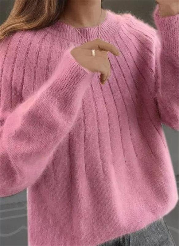 Cashmere Sweater for Women | Elegant Long Sleeve | Pink
