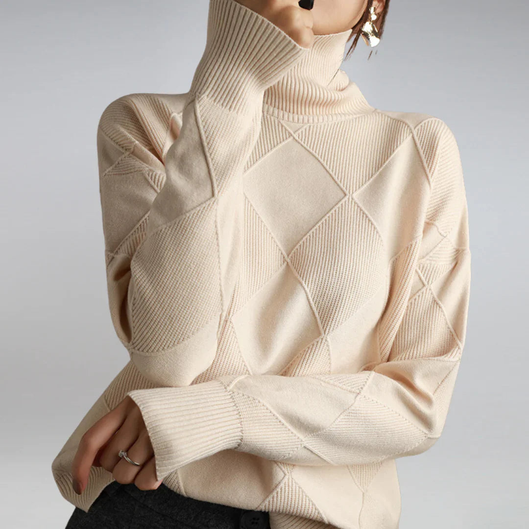 Cashmere Turtleneck Sweater for Women | Winter | Beige