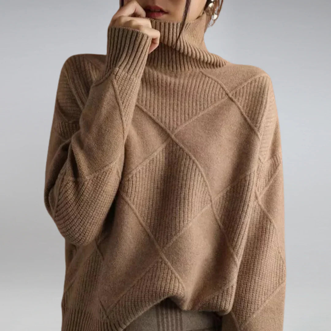 Cashmere Turtleneck Sweater for Women | Winter | Brown