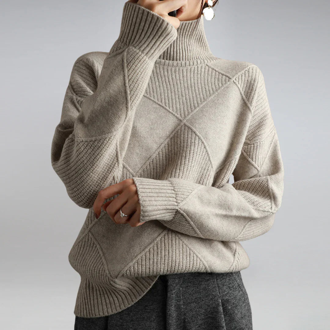 Cashmere Turtleneck Sweater for Women | Winter | Gray