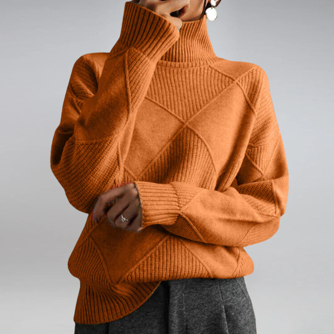 Cashmere Turtleneck Sweater for Women | Winter | Orange