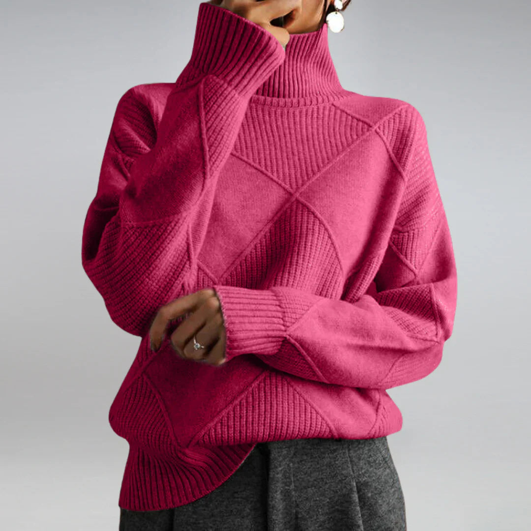 Cashmere Turtleneck Sweater for Women | Winter | Pink