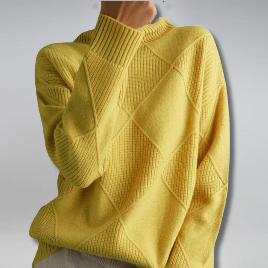 Cashmere Turtleneck Sweater for Women | Winter | Yellow