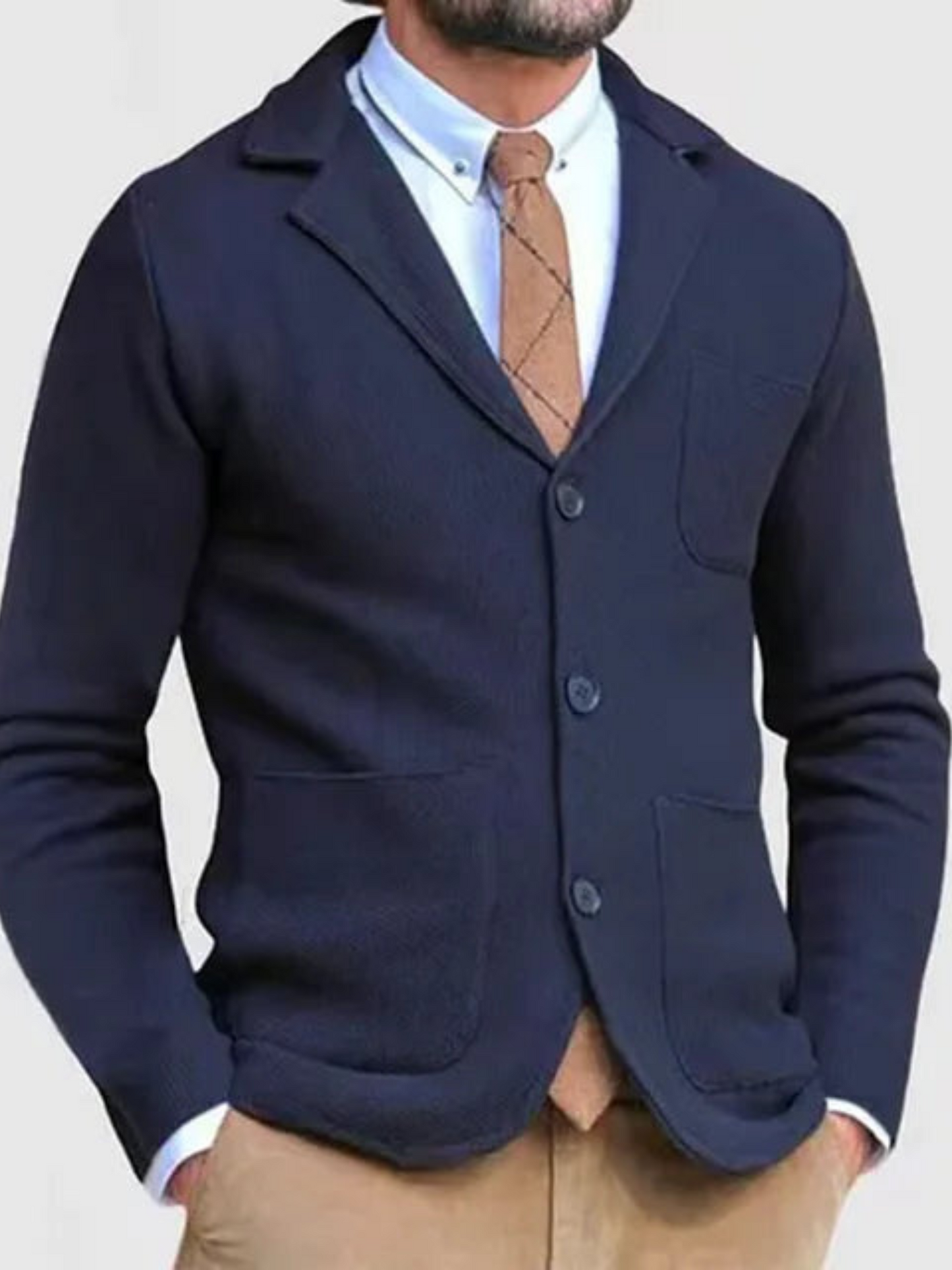 Casual Blazer Jacket for Men | Tailored Fit | Dark Blue