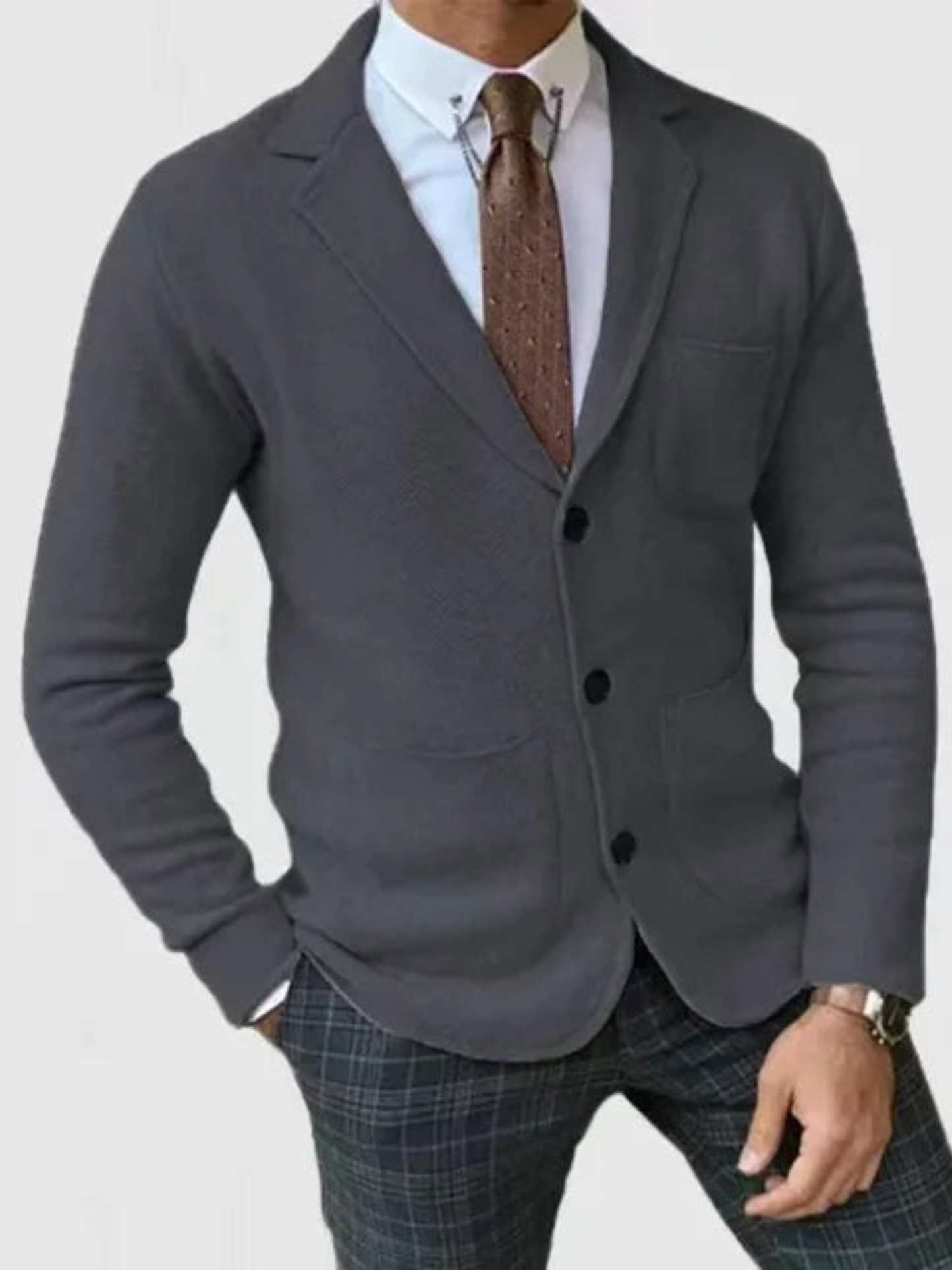 Casual Blazer Jacket for Men | Tailored Fit | Dark Gray