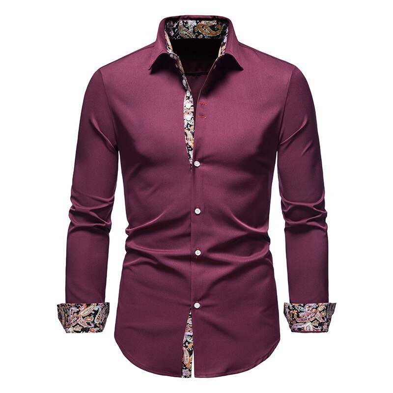 Casual Long Sleeve Shirt for Men | Tailored Fit | Red