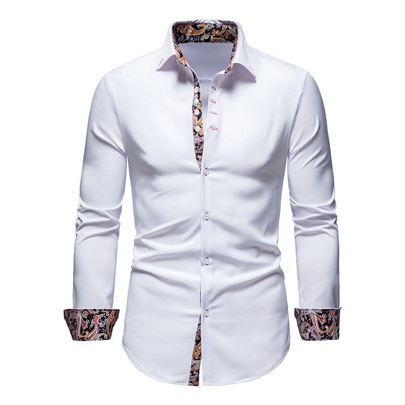 Casual Long Sleeve Shirt for Men | Tailored Fit | White
