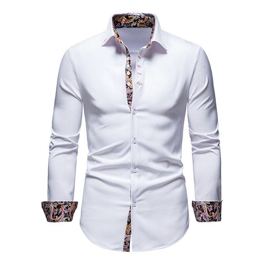Casual Long Sleeve Shirt for Men | Tailored Fit | White