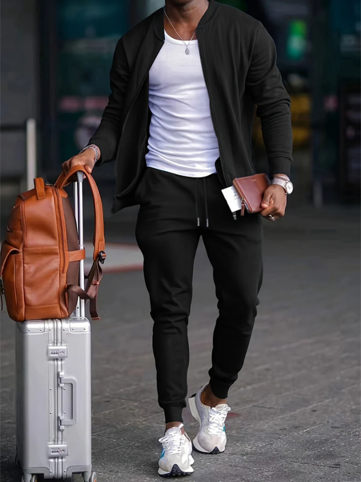 Casual Two-Piece Set for Men | Comfortable | Black