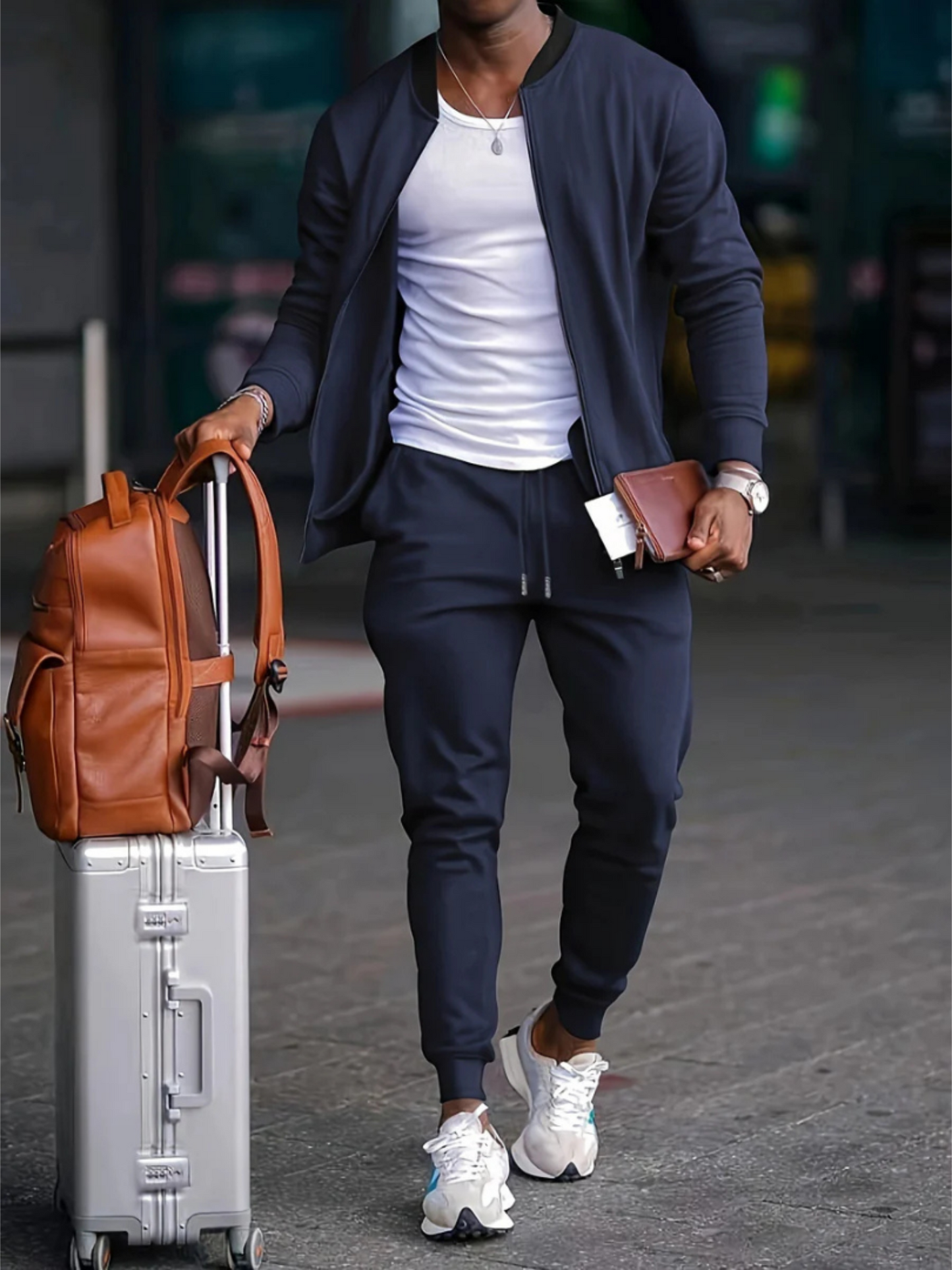 Casual Two-Piece Set for Men | Comfortable | Navy Blue