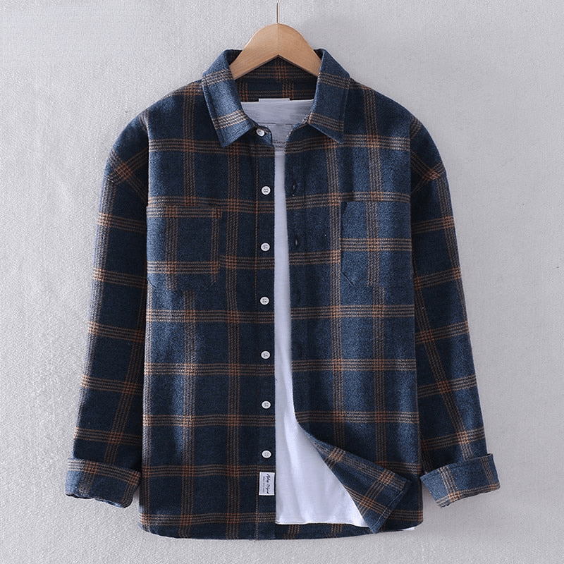 Check Long-sleeved Shirt for Men | Casual Fit | Blue