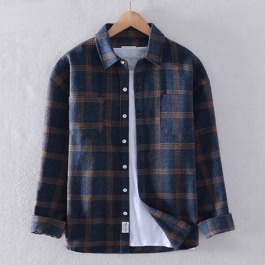 Check Long-sleeved Shirt for Men | Casual Fit | Blue