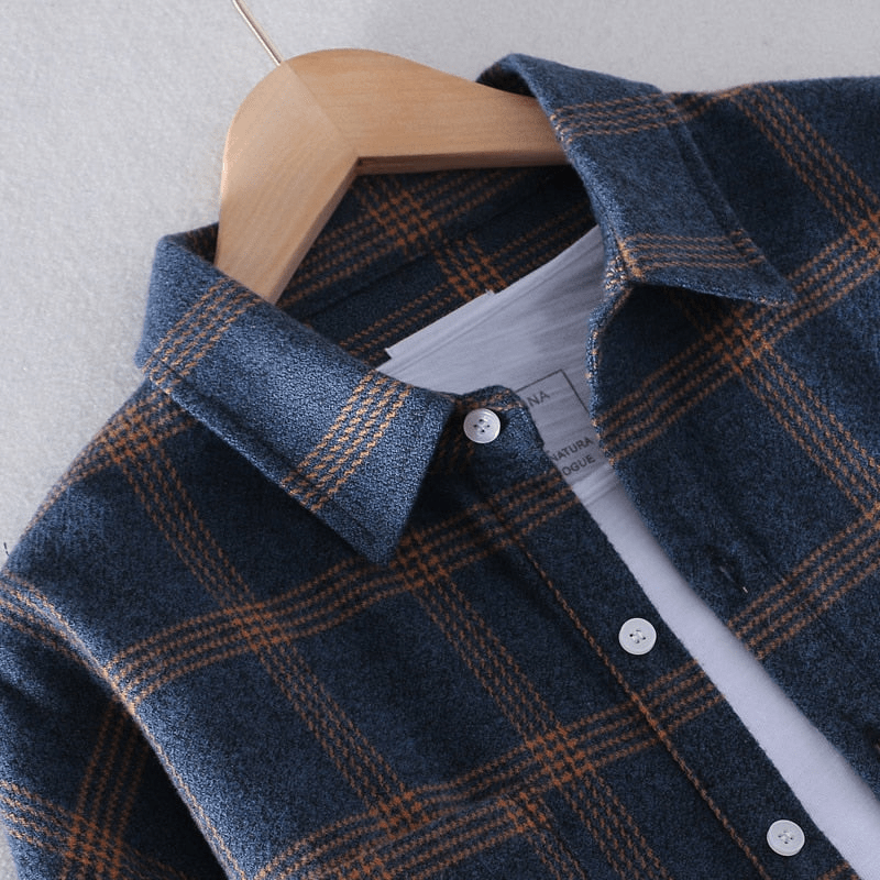 Check Long-sleeved Shirt for Men | Casual Fit | Blue1