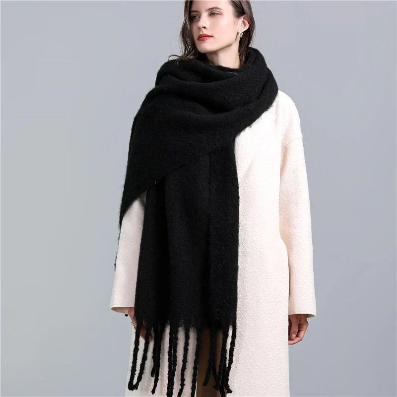 Checked Scarf for Women | Generously Sized | Black