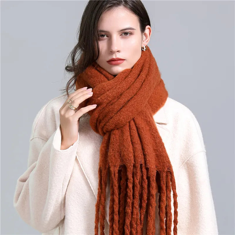 Checked Scarf for Women | Generously Sized | Brown